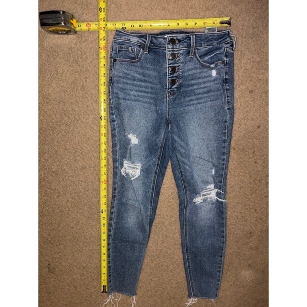 Old Navy‎ Rockstar Super Skinny High Rise Jeans Blue Button Fly Size 4 T37-13